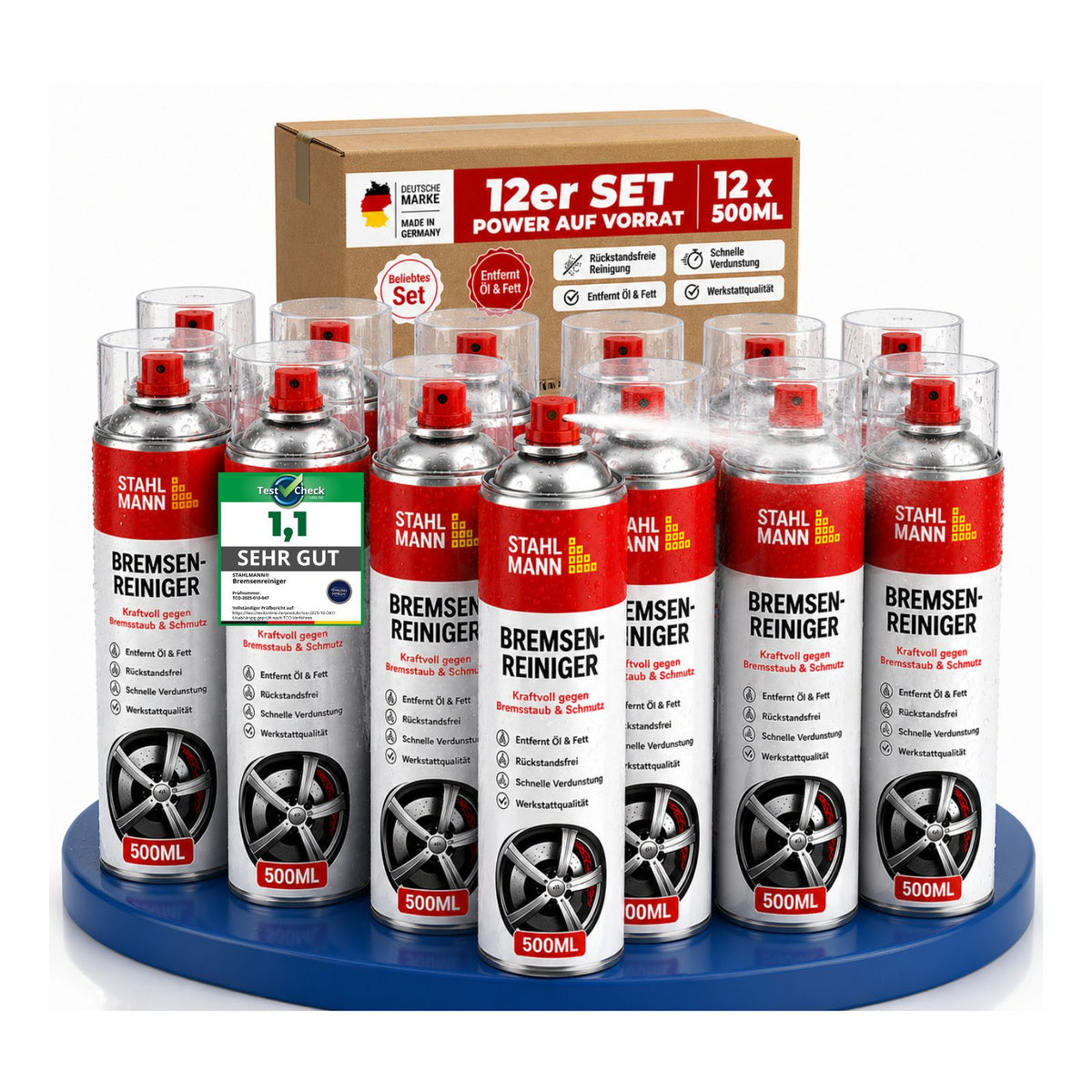 STAHLMANN® Bremsenreiniger 12x400 ml – Hochwirksames Bremsenreiniger Spray für Werkstatt & Auto