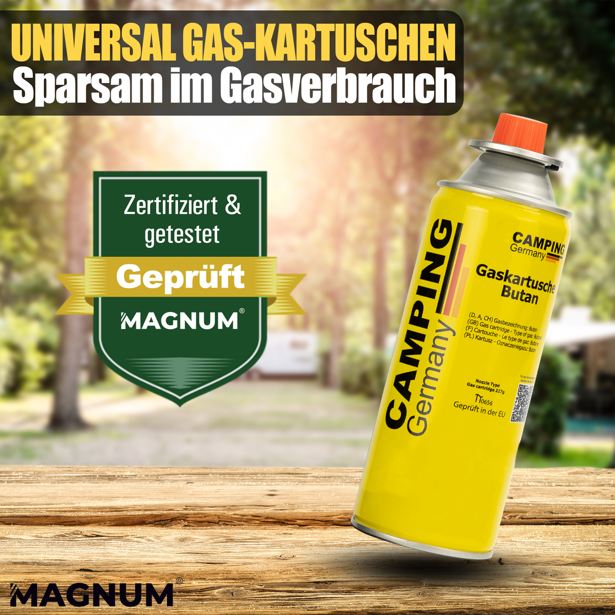 Butangaskartuschen 227g – Gaskocher Innenraum & Stromausfall – 100% dicht mit Sicherheitsventil