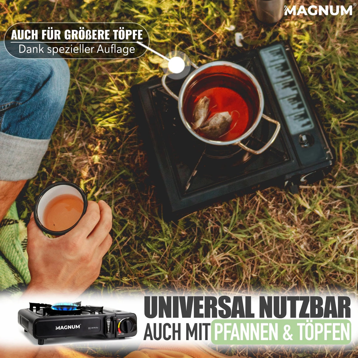 Gaskocher Set + Butangaskartuschen und Tragekoffer – Stromausfall Camping Outdoor