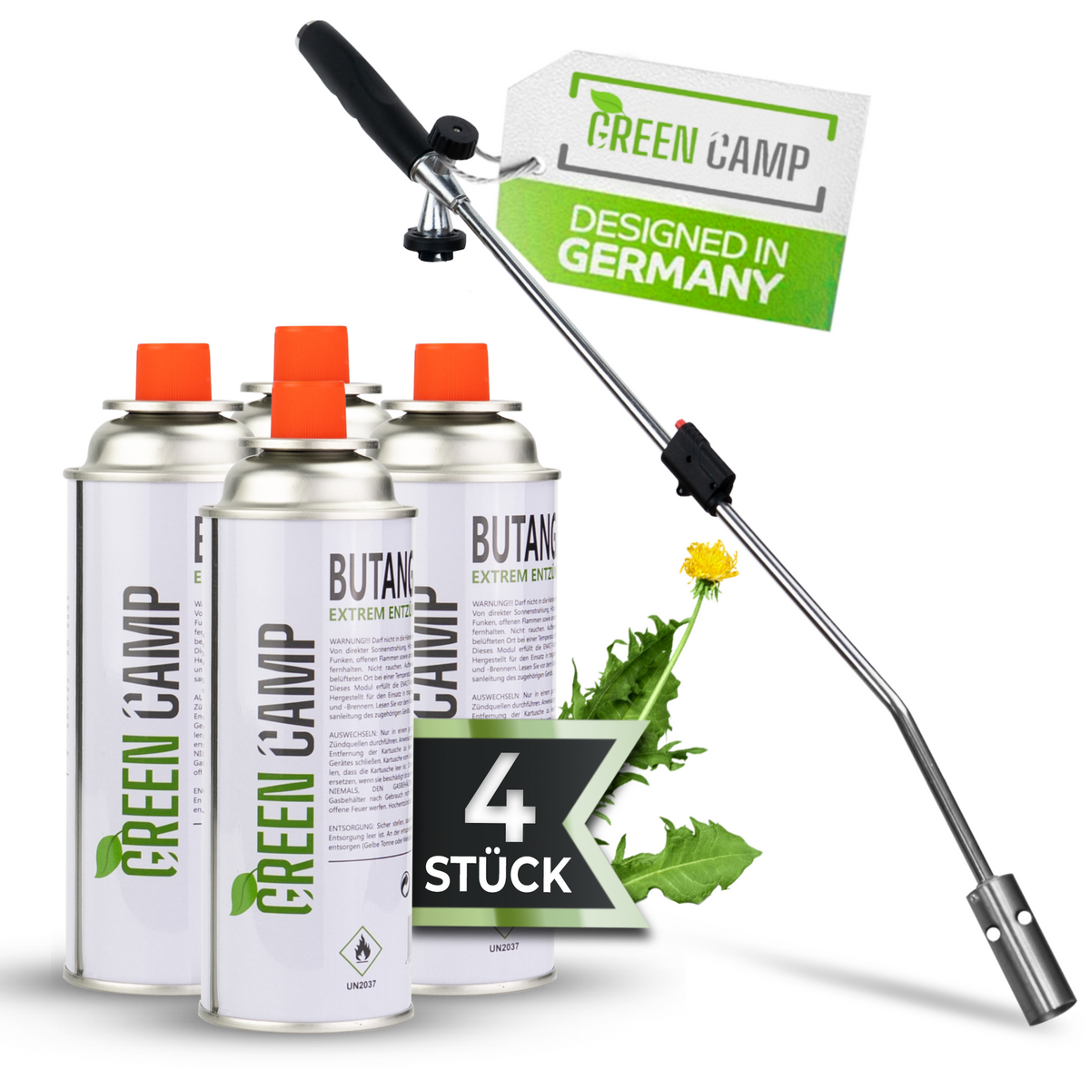 Unkrautbrenner inkl. 4 Gaskartuschen – Effektive & chemiefreie Unkrautvernichtung