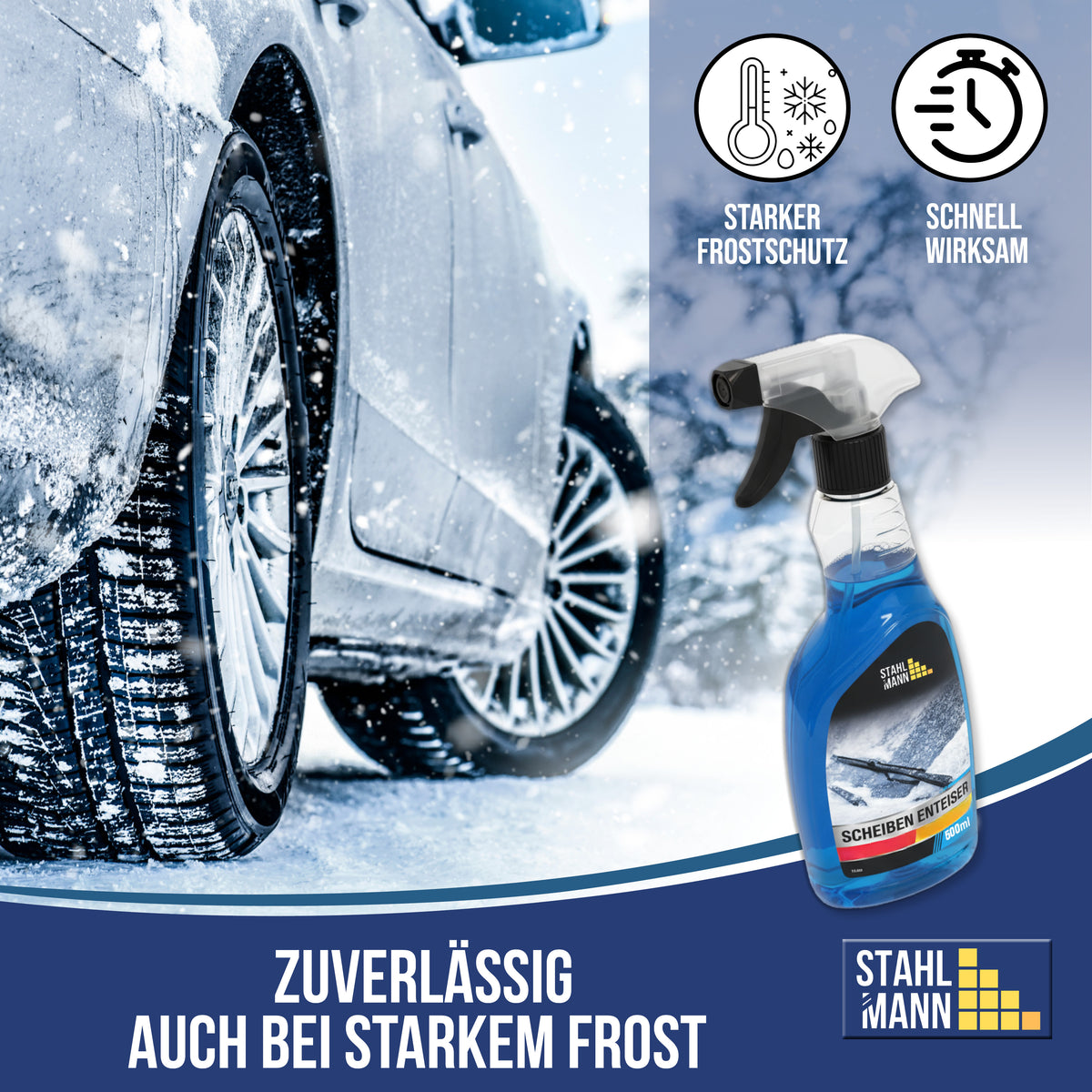 Scheiben-Enteiser 6er-Set (6×750ml) – Auto Enteiserspray – schnell effektiv – Winter Frost Eis – Made in Germany
