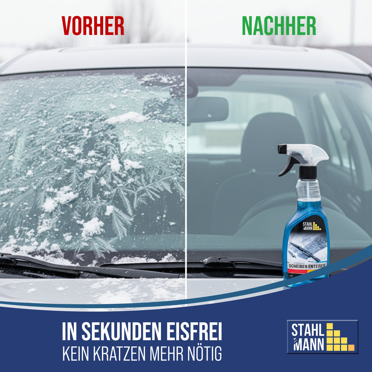Scheiben-Enteiser 6er-Set (6×750ml) – Auto Enteiserspray – schnell effektiv – Winter Frost Eis – Made in Germany