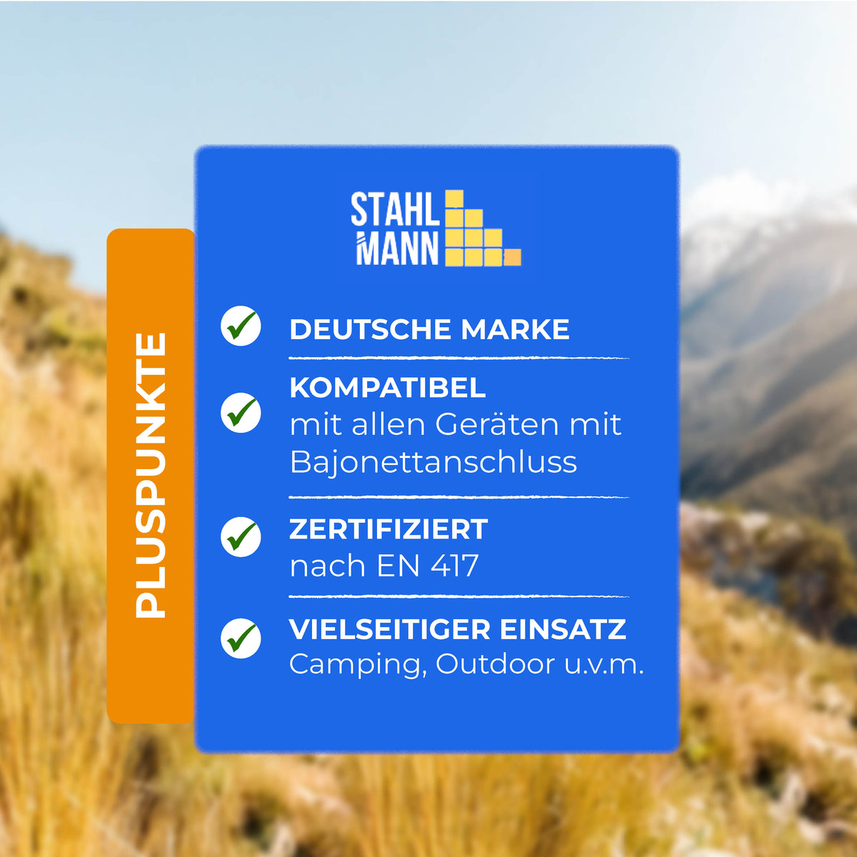Butangaskartusche 227 g – EN 417, in Europa abgefüllt, für Gaskocher & Camping