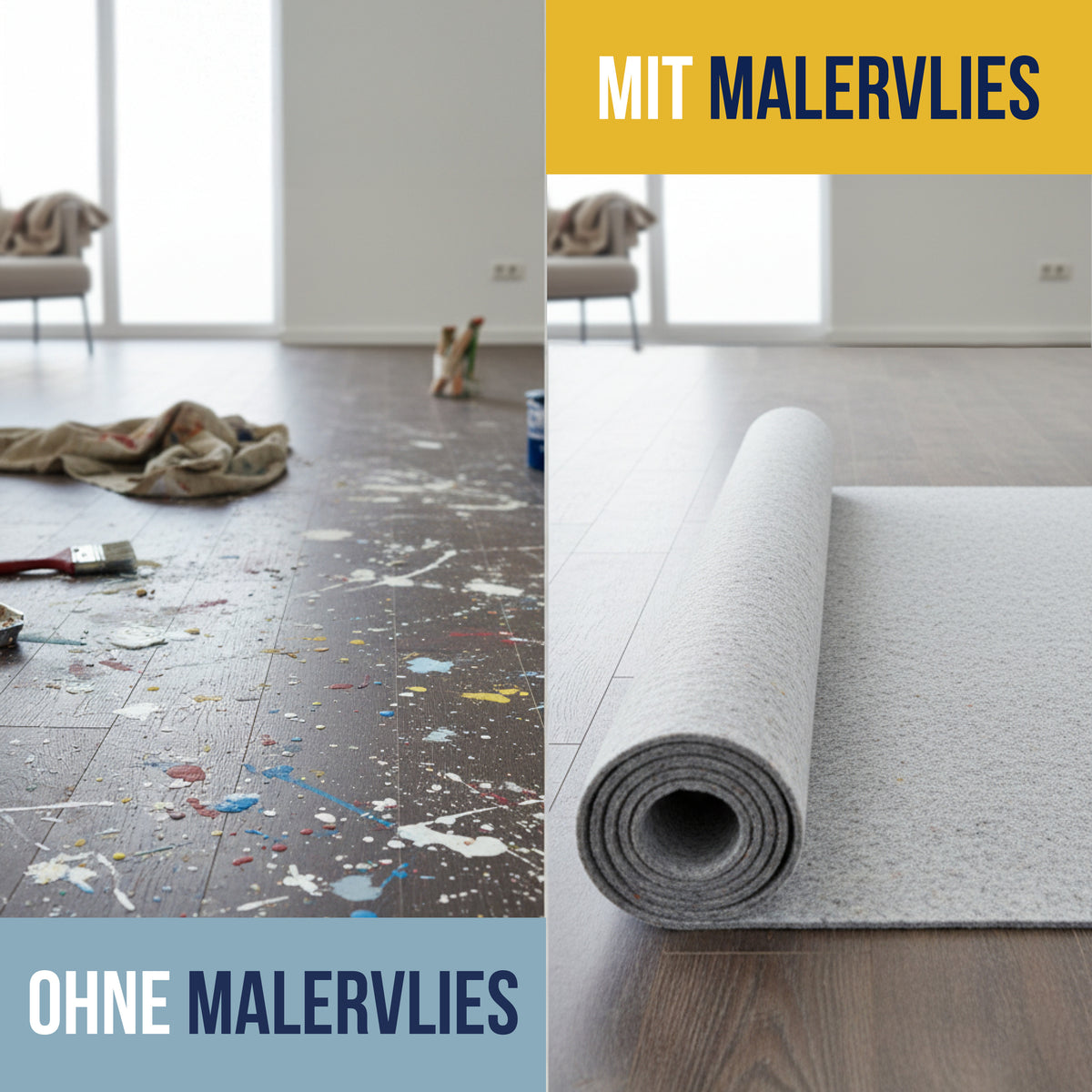 STAHLMANN Malervlies 1x50m – Rutschfest & saugstark
