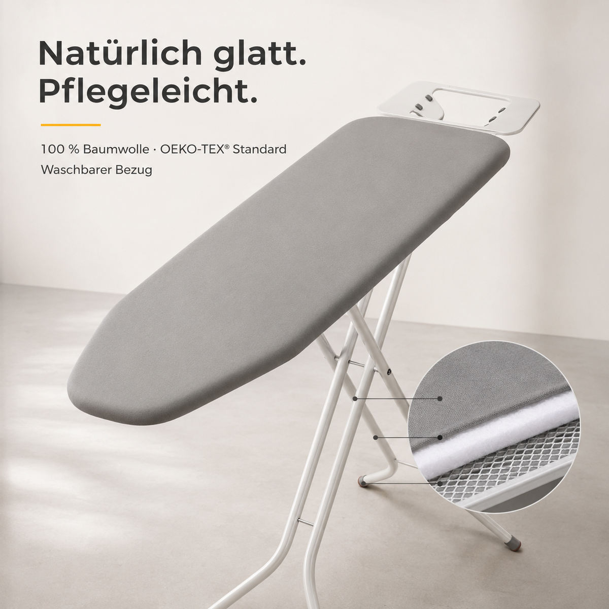 Stahlmann in hoogte verstelbare strijkplank met antislipvoetjes 114x34 