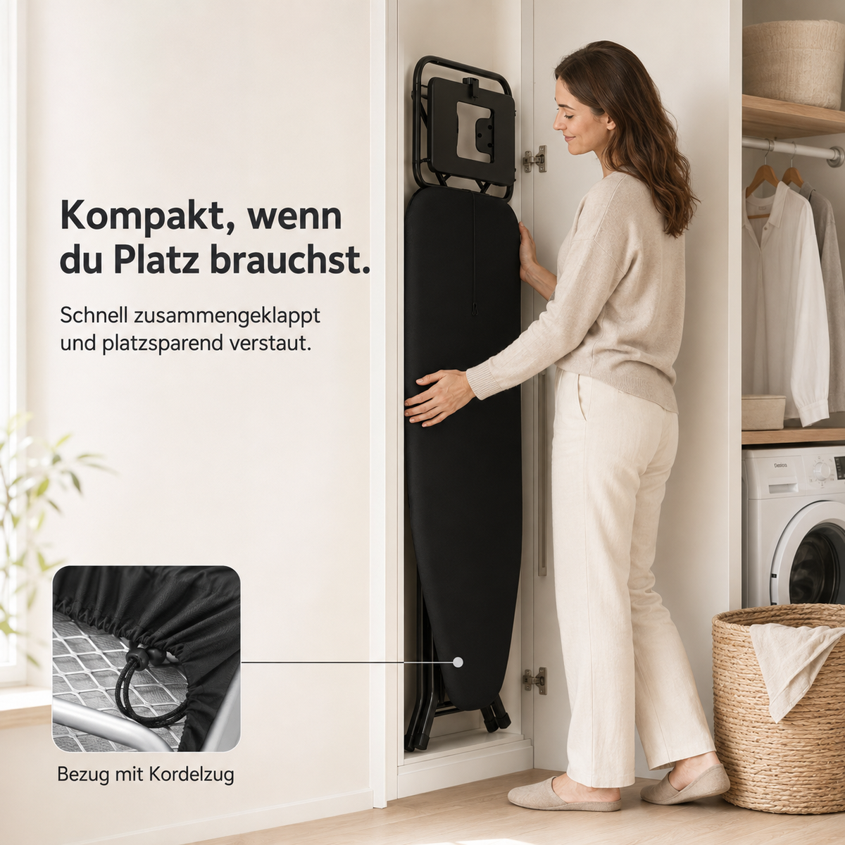STAHLMANN® XL Strijkplank 120x42 cm – In hoogte verstelbaar &amp; stabiel – Katoenen hoes – Voor stoomstrijkstations – Gemaakt in de EU 