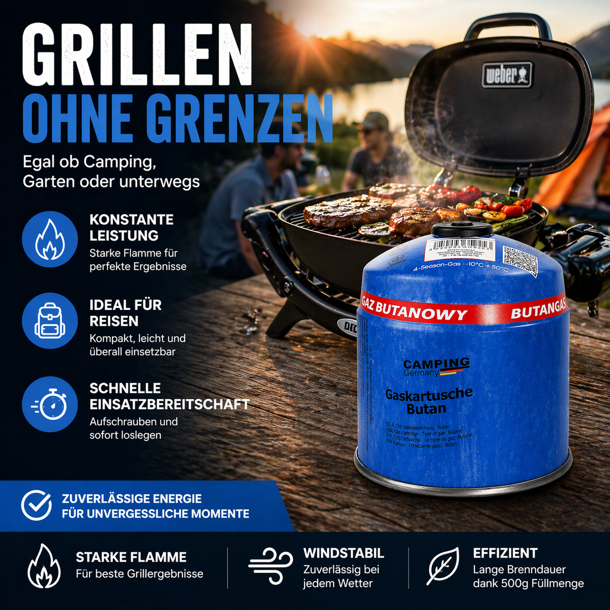 Gaspatroon met schroefventiel van 500 g – sterk, veilig en veelzijdig. 