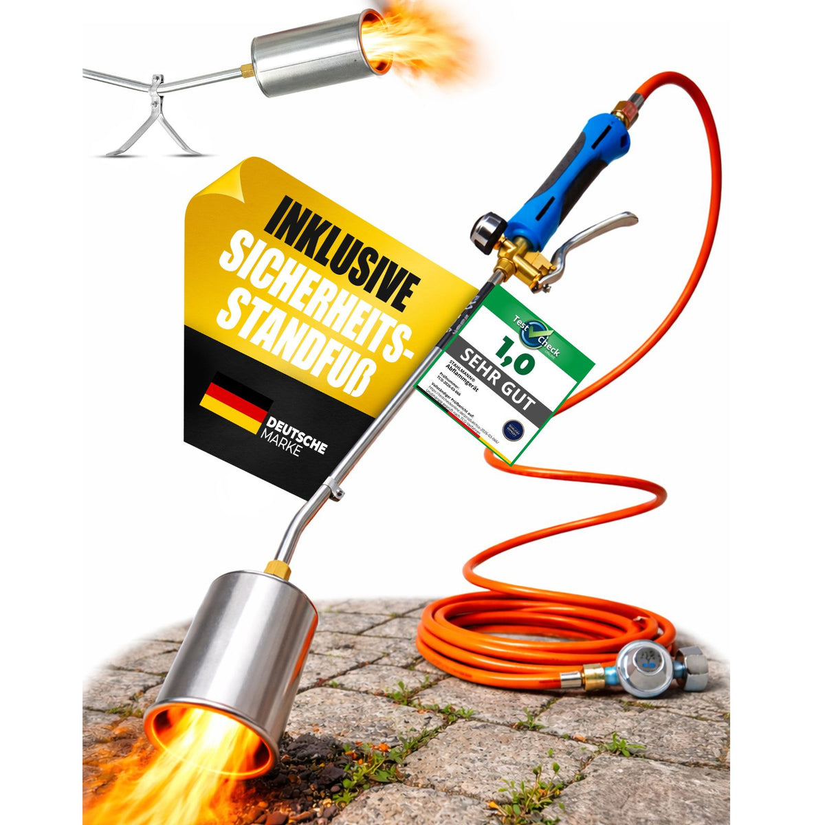 B-Tools® Abflammgerät – Abflammgerät 55 kW – Profi-Brenner für Dach, Bitumen & Unkraut
