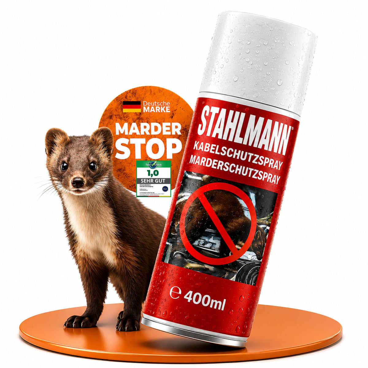 STAHLMANN® Marderschreck Auto 400 ml – Marderspray mit Langzeitschutz für Motorraum, Kabel & Schläuche