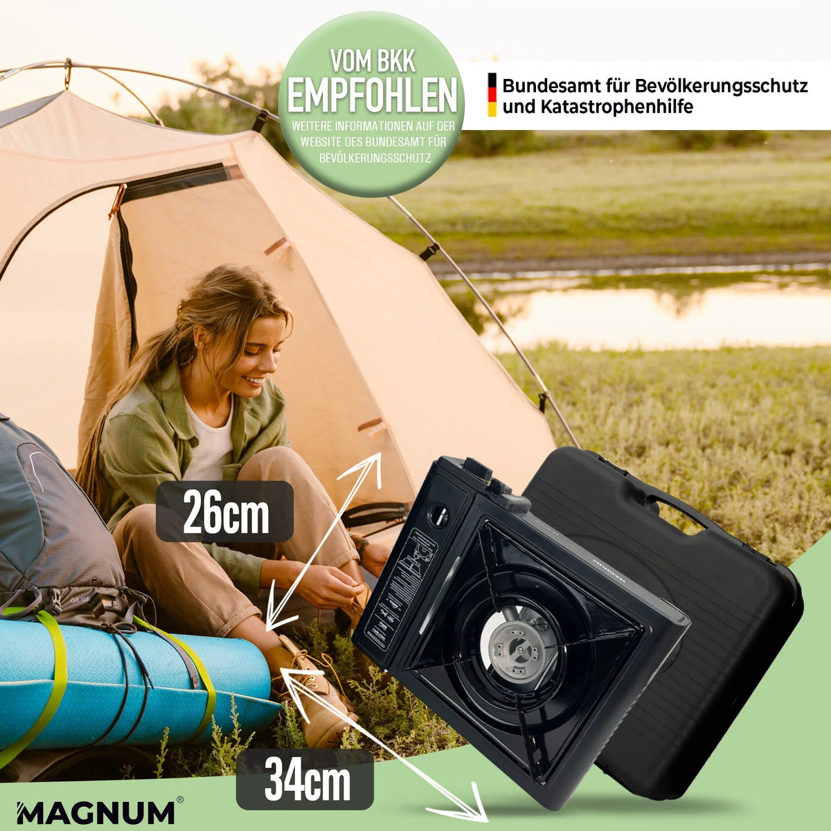 Gaskocher Set + Butangaskartuschen und Tragekoffer – Stromausfall Camping Outdoor